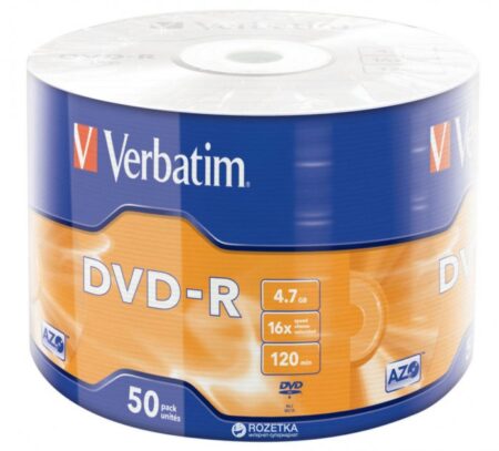 Диск DVD-R Verbatim 4.7GB 120min 16x bulk 100