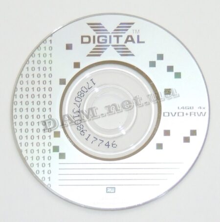 Диск DVD+RW mini XDIGITAL 80mm 1.4GB 30min bulk 100